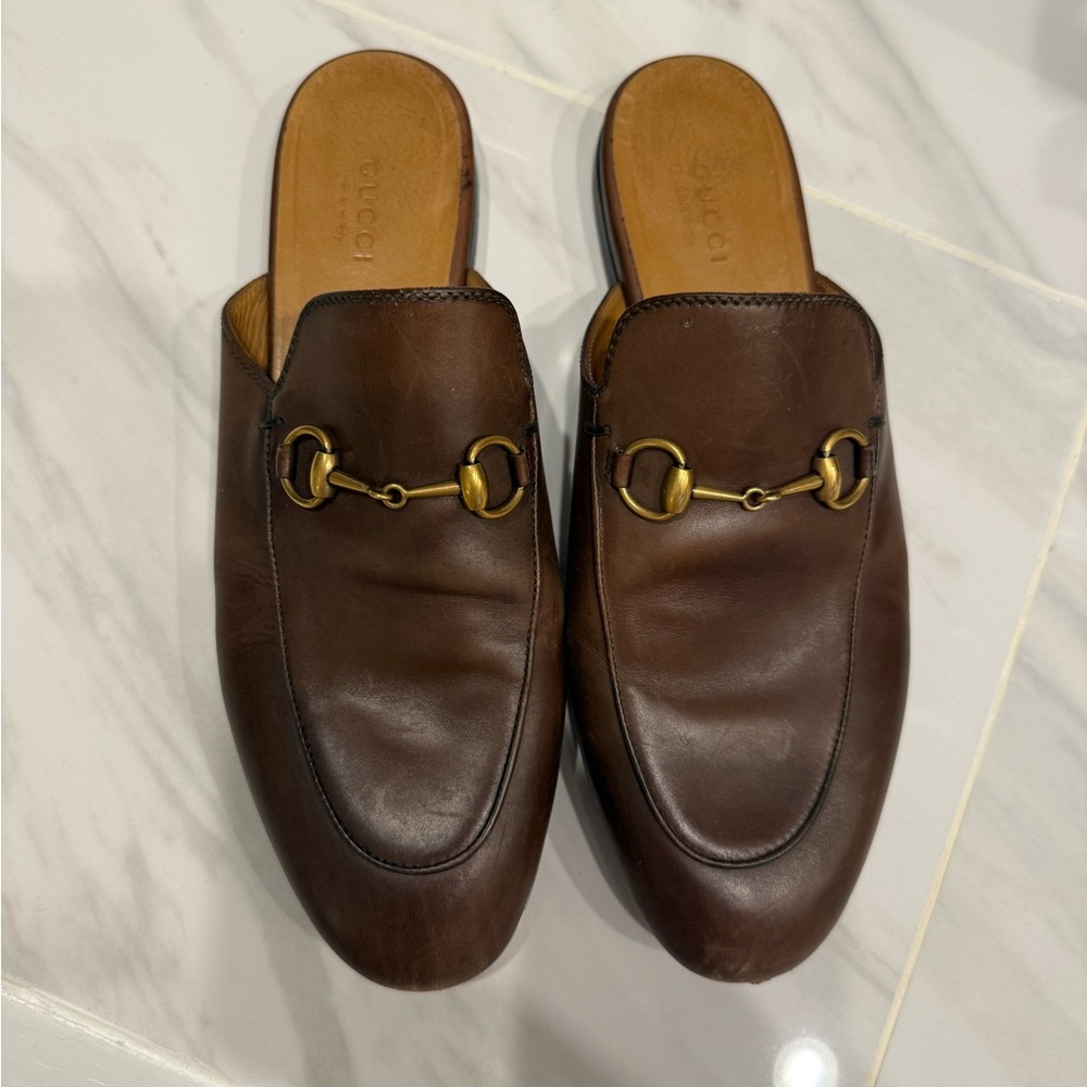Gucci Princetown Brown Leather Mule